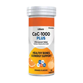 Cac-1000 Plus Effervescent Orange Flavor Tablets (1 Bottle = 10 Tablets)