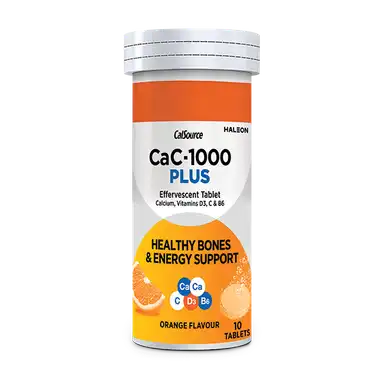 Cac-1000 Plus Effervescent Orange Flavor Tablets (1 Bottle = 10 Tablets)